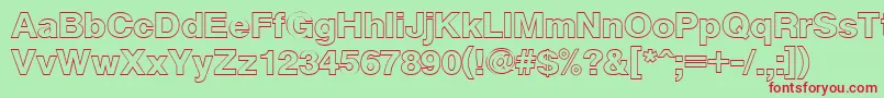 CyrveticaExtraOutline Font – Red Fonts on Green Background