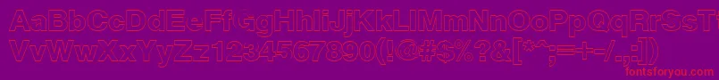 CyrveticaExtraOutline Font – Red Fonts on Purple Background