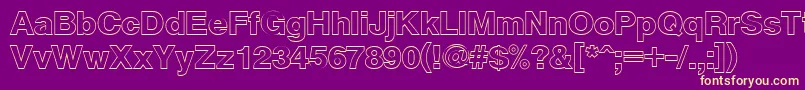 Шрифт CyrveticaExtraOutline – жёлтые шрифты на фиолетовом фоне