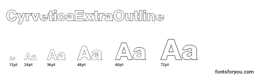 Размеры шрифта CyrveticaExtraOutline