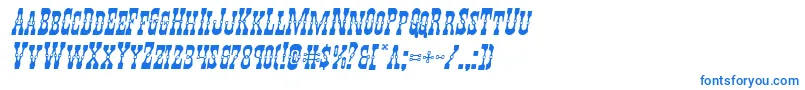 フォントYoungerbrosexpandital – 白い背景に青い文字