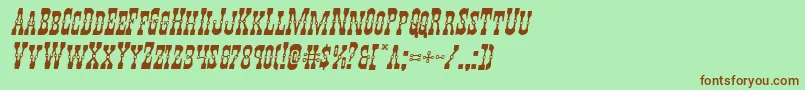 Youngerbrosexpandital Font – Brown Fonts on Green Background
