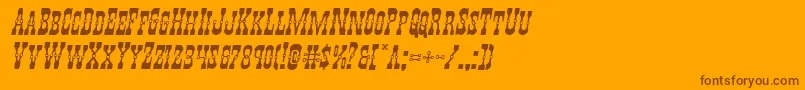 Youngerbrosexpandital-Schriftart – Braune Schriften auf orangefarbenem Hintergrund
