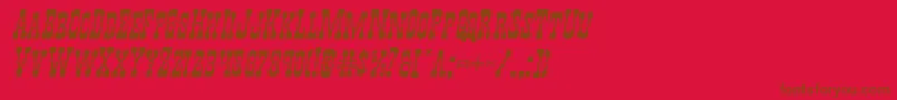 Youngerbrosexpandital Font – Brown Fonts on Red Background
