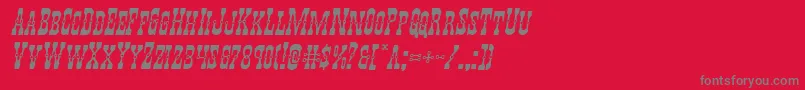 Youngerbrosexpandital-Schriftart – Graue Schriften auf rotem Hintergrund