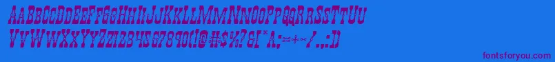 Youngerbrosexpandital Font – Purple Fonts on Blue Background