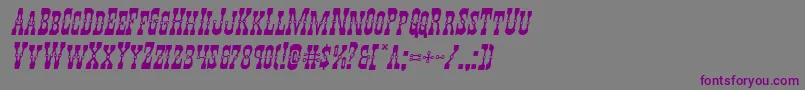 フォントYoungerbrosexpandital – 紫色のフォント、灰色の背景