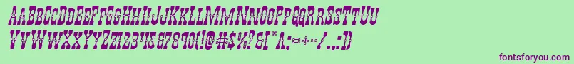 Youngerbrosexpandital Font – Purple Fonts on Green Background