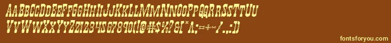 Youngerbrosexpandital Font – Yellow Fonts on Brown Background