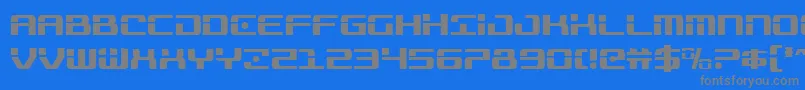 フォントTrooperscond – 青い背景に灰色の文字
