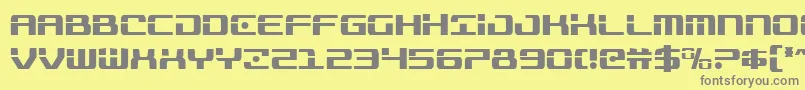 Trooperscond-fontti – harmaat kirjasimet keltaisella taustalla