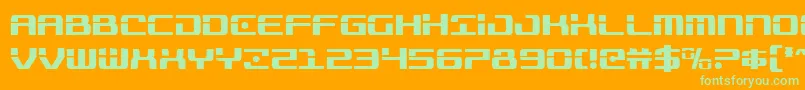 Шрифт Trooperscond – зелёные шрифты на оранжевом фоне