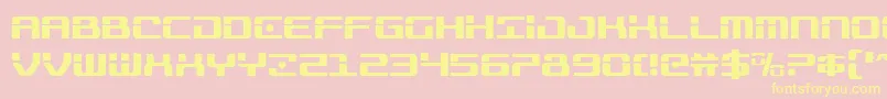 Trooperscond-fontti – keltaiset fontit vaaleanpunaisella taustalla
