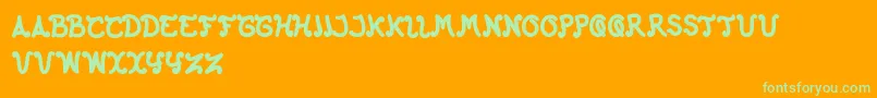 TheHappyFaceReturns Font – Green Fonts on Orange Background