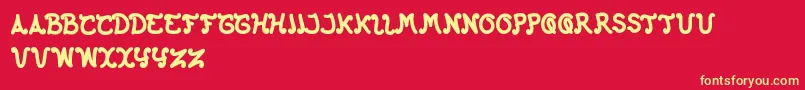 TheHappyFaceReturns Font – Yellow Fonts on Red Background