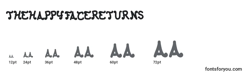 TheHappyFaceReturns Font Sizes