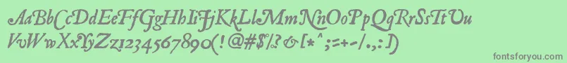 フォントRomanantique ffy – 緑の背景に灰色の文字