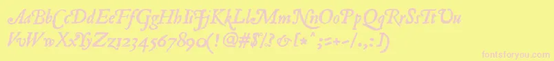 Romanantique ffy Font – Pink Fonts on Yellow Background