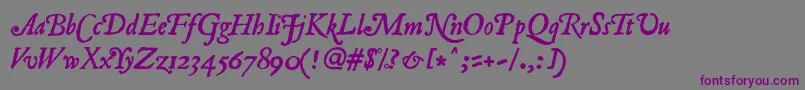 Шрифт Romanantique ffy – фиолетовые шрифты на сером фоне