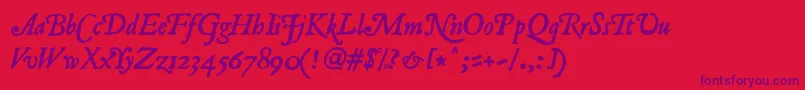 Romanantique ffy Font – Purple Fonts on Red Background