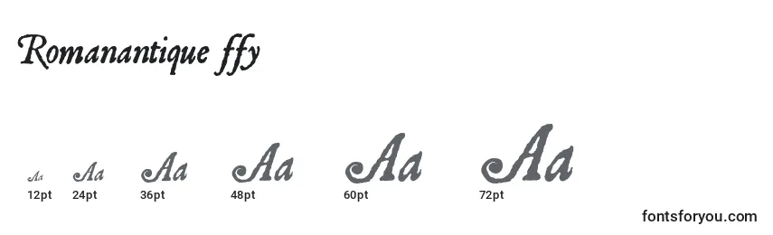 Размеры шрифта Romanantique ffy