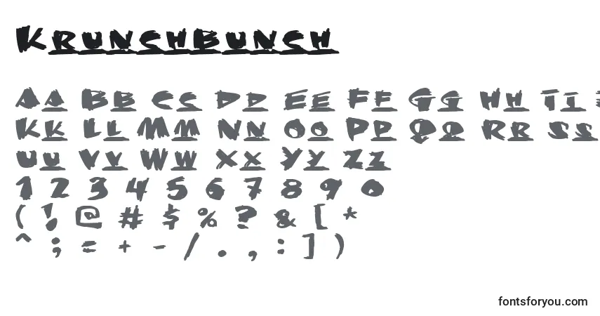 A fonte Krunchbunch – alfabeto, números, caracteres especiais