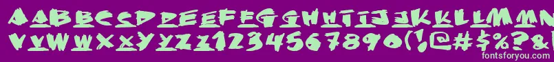 Krunchbunch Font – Green Fonts on Purple Background