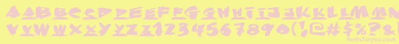 Czcionka Krunchbunch – różowe czcionki na żółtym tle