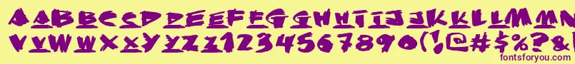 Krunchbunch Font – Purple Fonts on Yellow Background