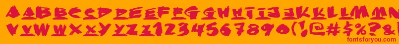 Krunchbunch Font – Red Fonts on Orange Background