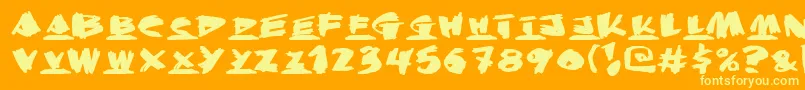 Krunchbunch Font – Yellow Fonts on Orange Background