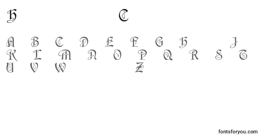 A fonte HorstcapsCaps – alfabeto, números, caracteres especiais