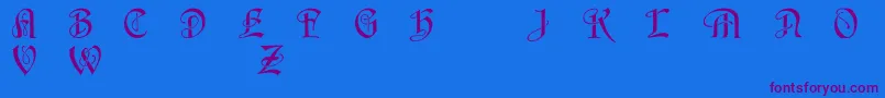 HorstcapsCaps-Schriftart – Violette Schriften auf blauem Hintergrund