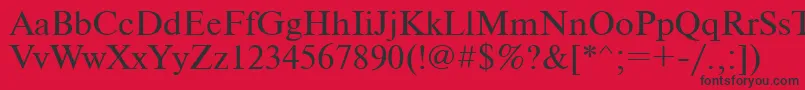 Newtonc Font – Black Fonts on Red Background