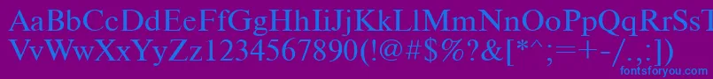 Newtonc-fontti – siniset fontit violetilla taustalla