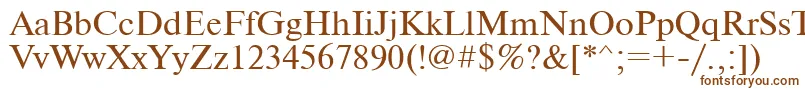 Newtonc-fontti – ruskeat fontit valkoisella taustalla