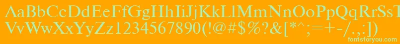 Newtonc Font – Green Fonts on Orange Background