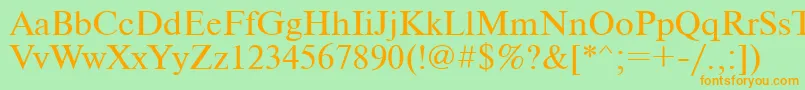 Newtonc Font – Orange Fonts on Green Background