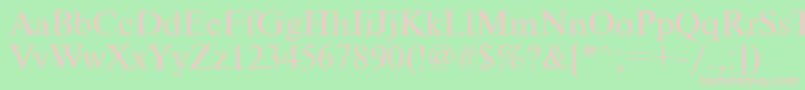 フォントNewtonc – 緑の背景にピンクのフォント