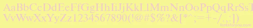 Newtonc-fontti – vaaleanpunaiset fontit keltaisella taustalla
