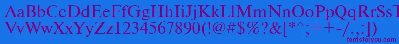 Newtonc Font – Purple Fonts on Blue Background