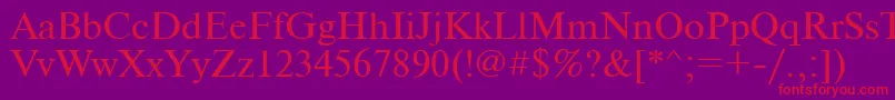 Newtonc Font – Red Fonts on Purple Background