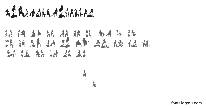 Schriftart Womansilhouettes – Alphabet, Zahlen, spezielle Symbole