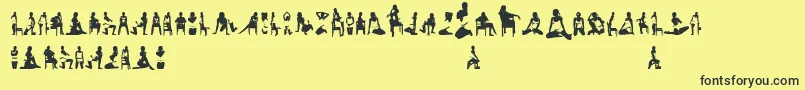 Police Womansilhouettes – polices noires sur fond jaune