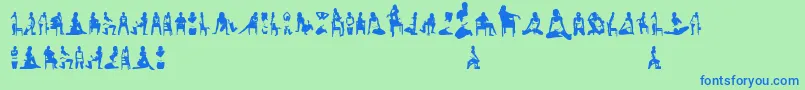 Womansilhouettes Font – Blue Fonts on Green Background