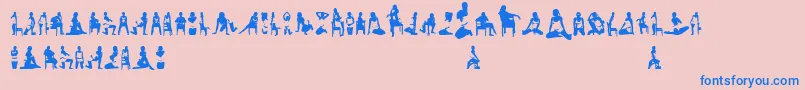 Womansilhouettes-Schriftart – Blaue Schriften auf rosa Hintergrund