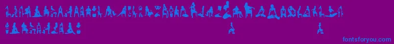 Womansilhouettes Font – Blue Fonts on Purple Background