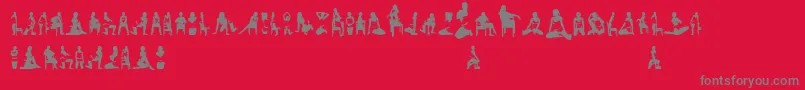 Fonte Womansilhouettes – fontes cinzas em um fundo vermelho