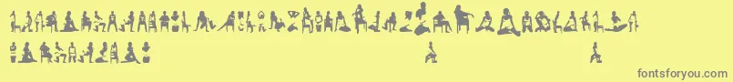 Womansilhouettes-Schriftart – Graue Schriften auf gelbem Hintergrund