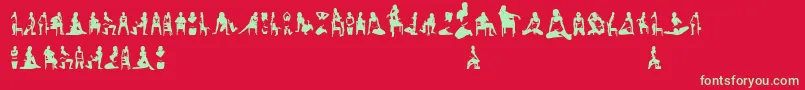 Womansilhouettes Font – Green Fonts on Red Background